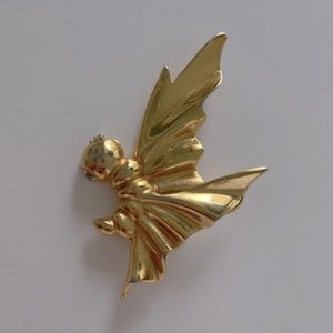 Butler and Wilson England vintage brooch gold with Rhinestones